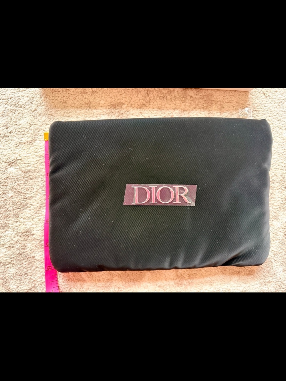 Ultra lux Dior Metal Embossed Rare Ultra Soft velvety black M-L Trousseau Bag - Picture 16 of 17